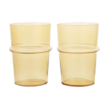 Boya wysoka szklanka 450 ml, 2‑pak - Yellow - Ferm Living
