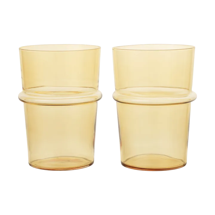 Boya wysoka szklanka 450 ml, 2‑pak - Yellow - Ferm Living
