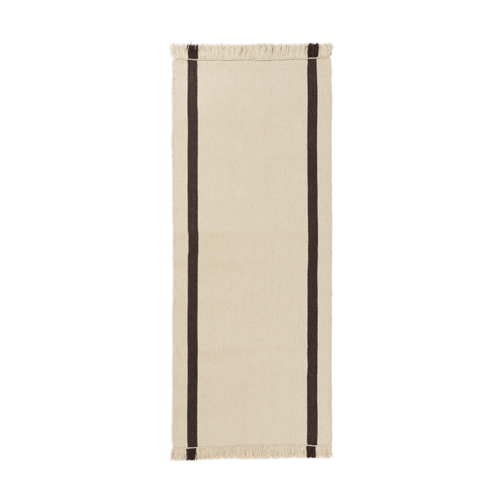 Calm kelim chodnik - Off-white, Coffee, 80x200 cm - Ferm Living