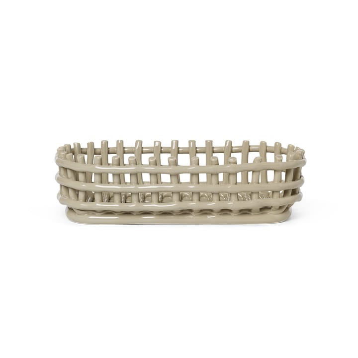 Ceramic koszyk pleciony, owal 15x30 cm - Cashmere - Ferm Living