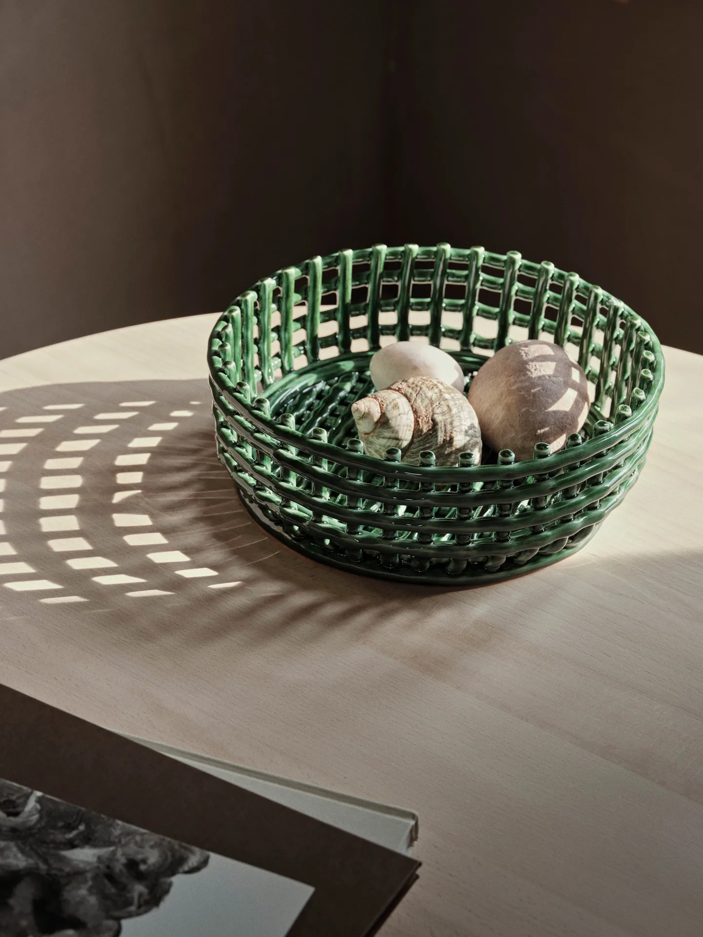 Ceramic pleciona miska, Emerald Green Ferm Living