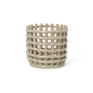 Ceramic pleciony koszyk Ø16 cm - cashmere - Ferm Living
