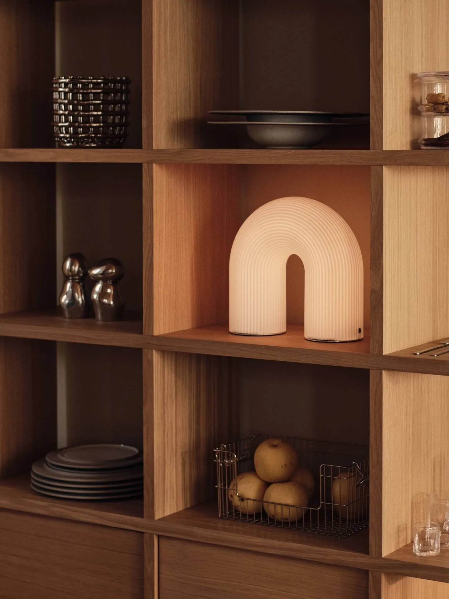 Ceramic pleciony koszyk Ø16 cm, Srebrny Ferm Living