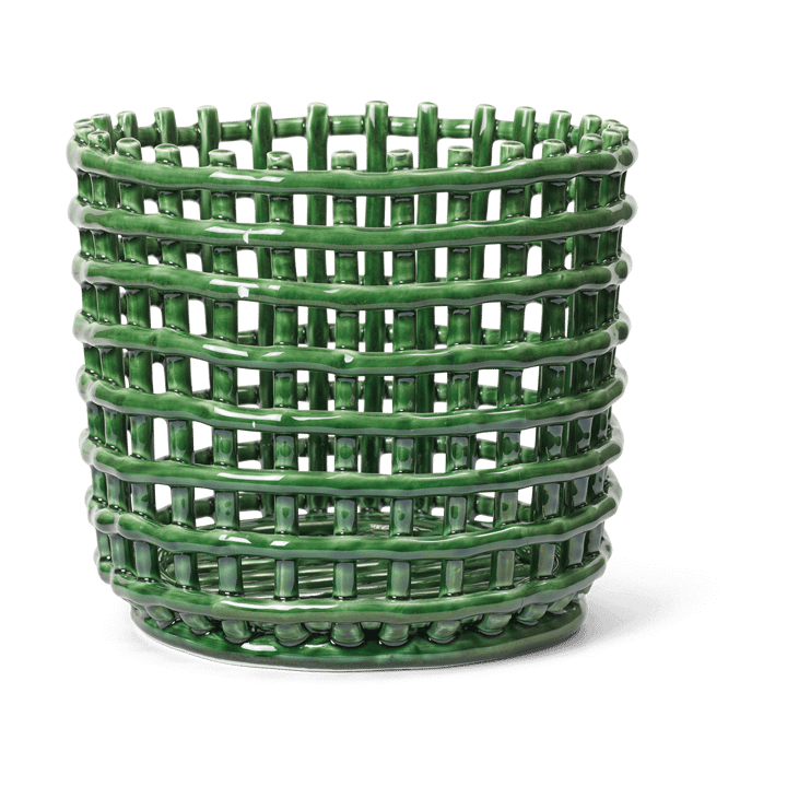 Ceramic pleciony koszyk Ø23.5 cm - Emerald Green - Ferm Living