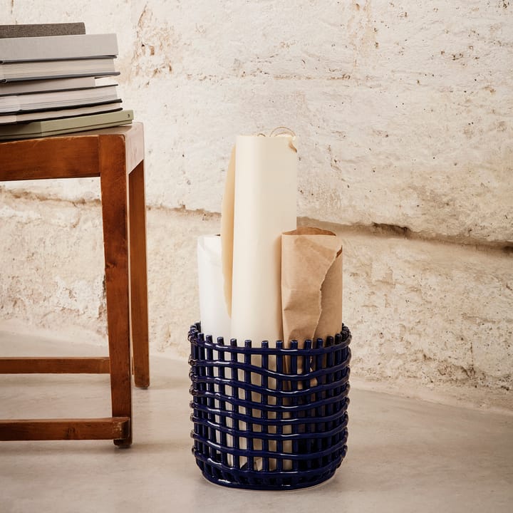 Ceramic pleciony koszyk Ø23.5 cm, Niebieski Ferm Living