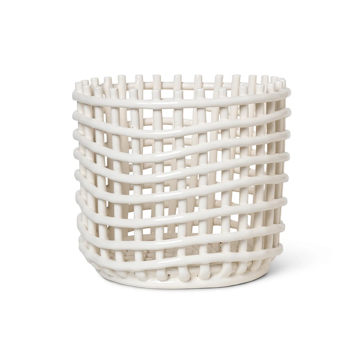 Ceramic pleciony koszyk Ø23.5 cm, off white Ferm Living