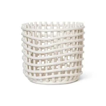 Ceramic pleciony koszyk Ø23.5 cm - off white - Ferm Living