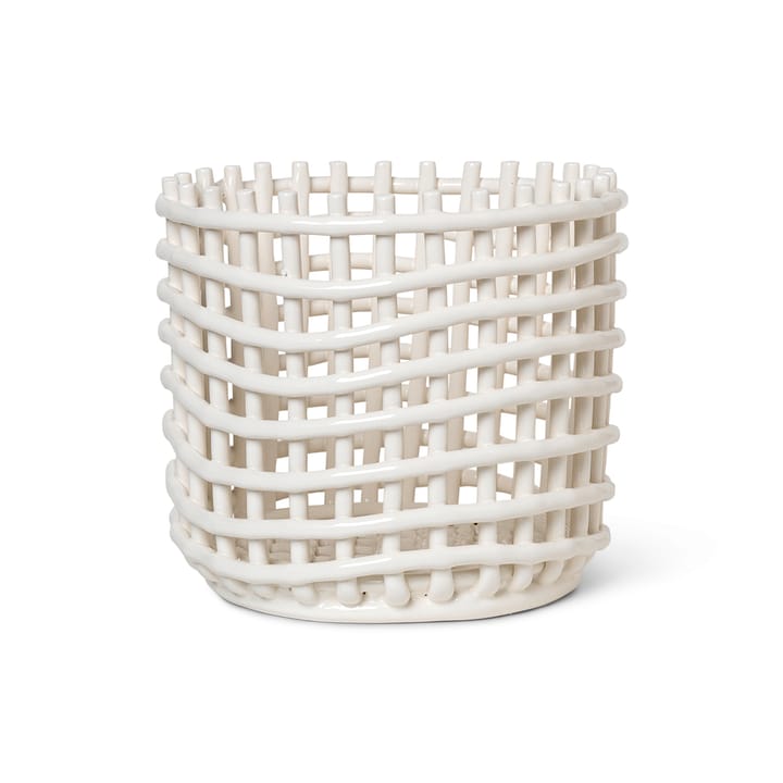 Ceramic pleciony koszyk Ø23.5 cm - off white - Ferm LIVING