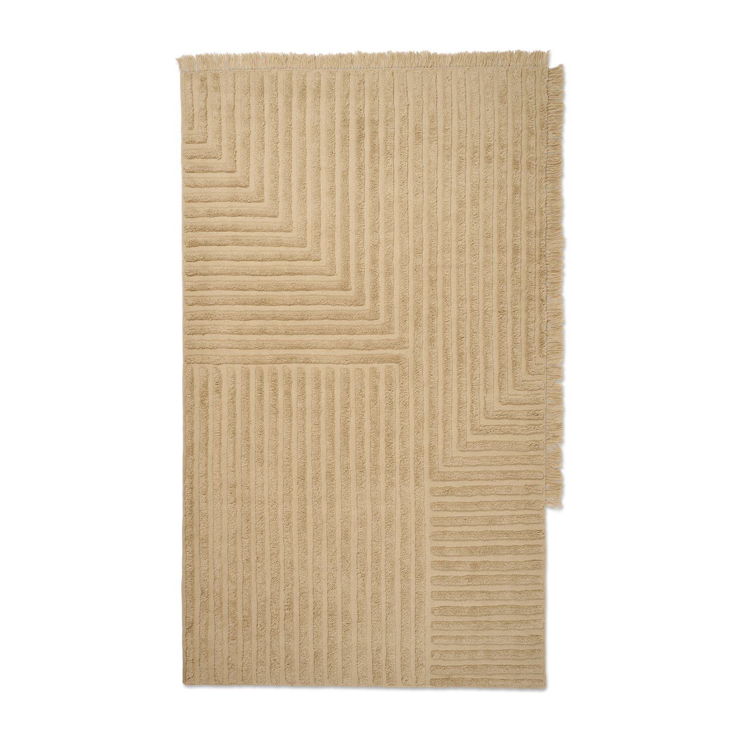 Ferm Living Crease wełniana wykładzina 160x250 cm Light Sand