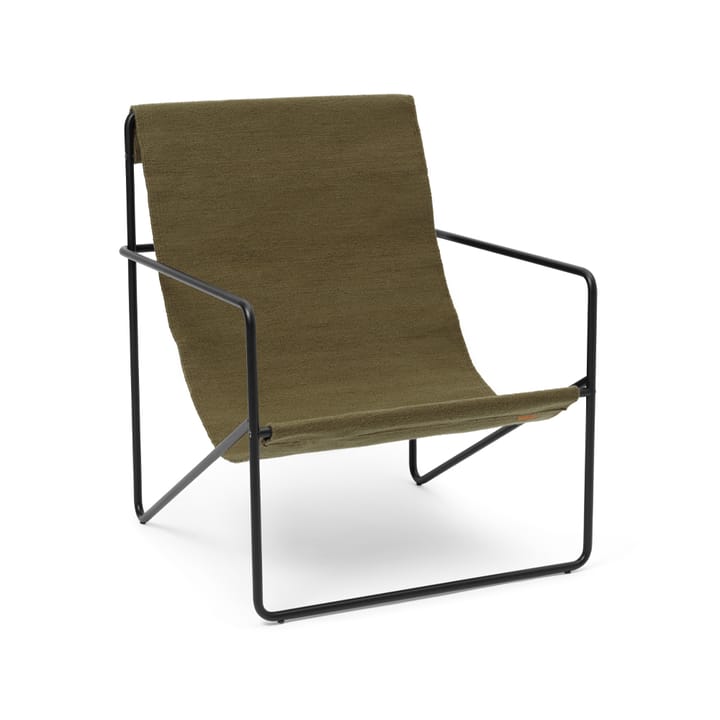 Desert lounge chair - olive, czarny stojak - Ferm Living