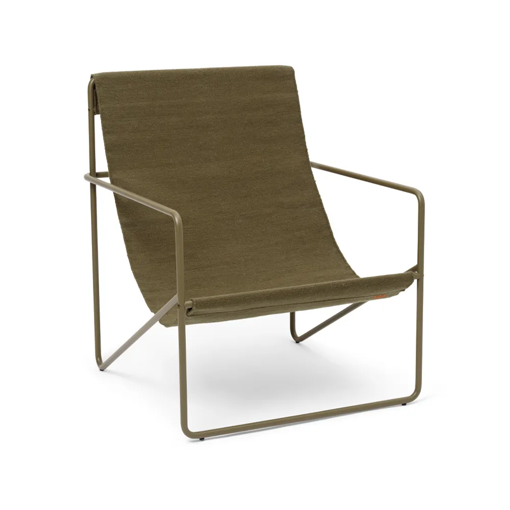Desert lounge chair, olive, olive stojak Ferm Living
