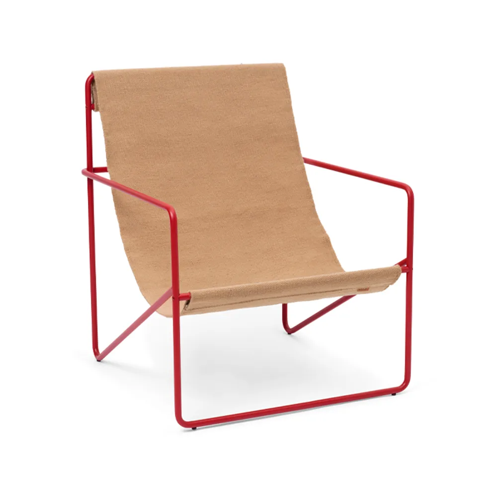 Desert lounge chair, sand, poppy red stojak Ferm Living