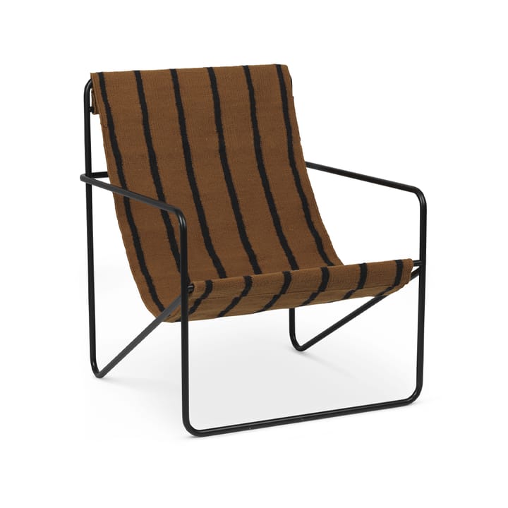 Desert lounge chair - stripe, czarny stojak - Ferm LIVING