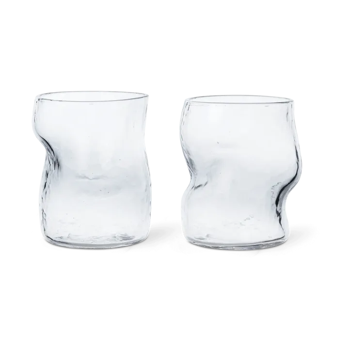 Dimple szklanki 270 ml, 2‑pak - Clear - Ferm Living