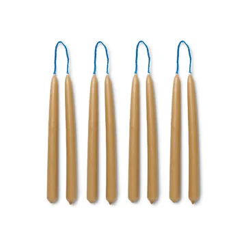 Dipped candles ręcznie robione świeczki 15 cm 8-pak - Straw - Ferm Living
