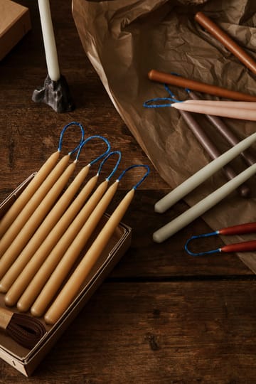 Dipped candles ręcznie robione świeczki 15 cm 8-pak - Straw - Ferm Living