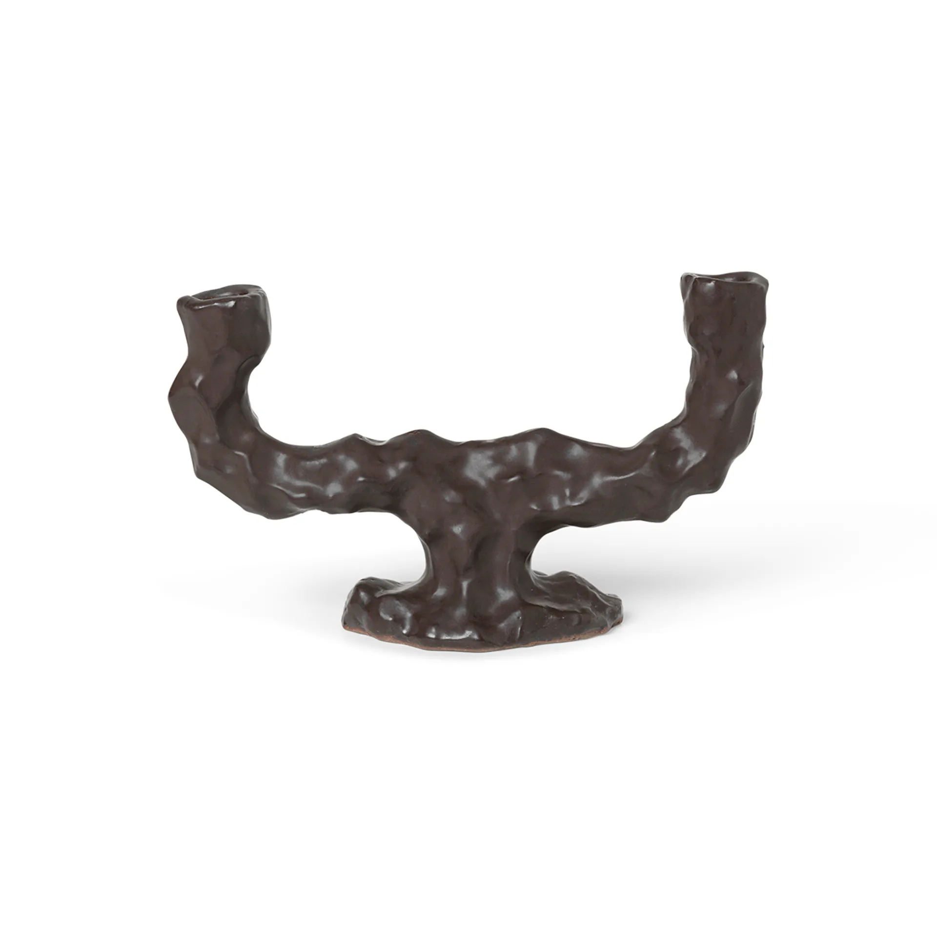Dito świecznik podwójny, Dark Brown Ferm Living