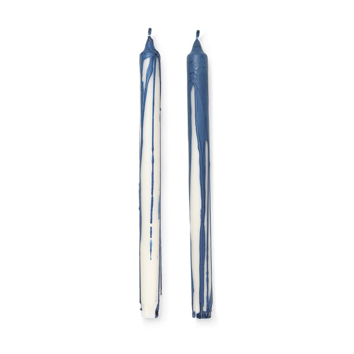 Dryp zestaw świec stearynowych 2-pak - Deep blue - Ferm Living