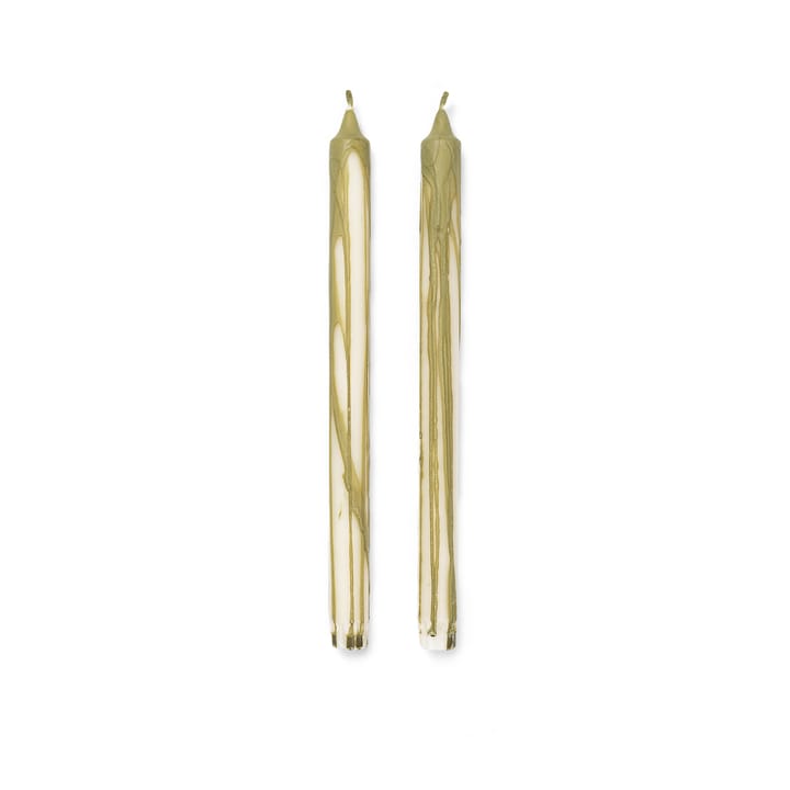 Dryp zestaw świec stearynowych 2-pak - Olive - Ferm Living
