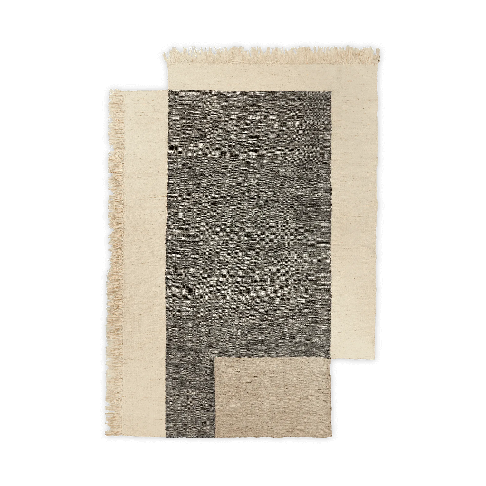 Dywan wełniany Counter, Kolor węgla drzewnego i biel kości słoniowej, 200x300 cm Ferm Living