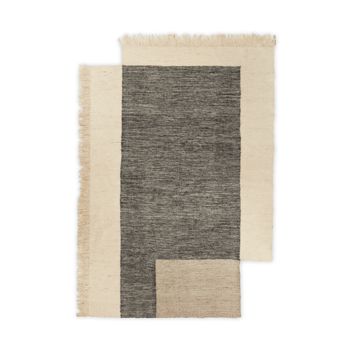 Dywan wełniany Counter - Kolor węgla drzewnego i biel kości słoniowej, 200x300 cm - Ferm LIVING