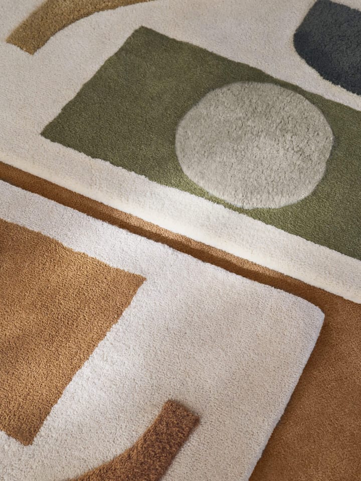 Dywan z włosiem Bloco, Green-off white, 120x180 cm Ferm Living