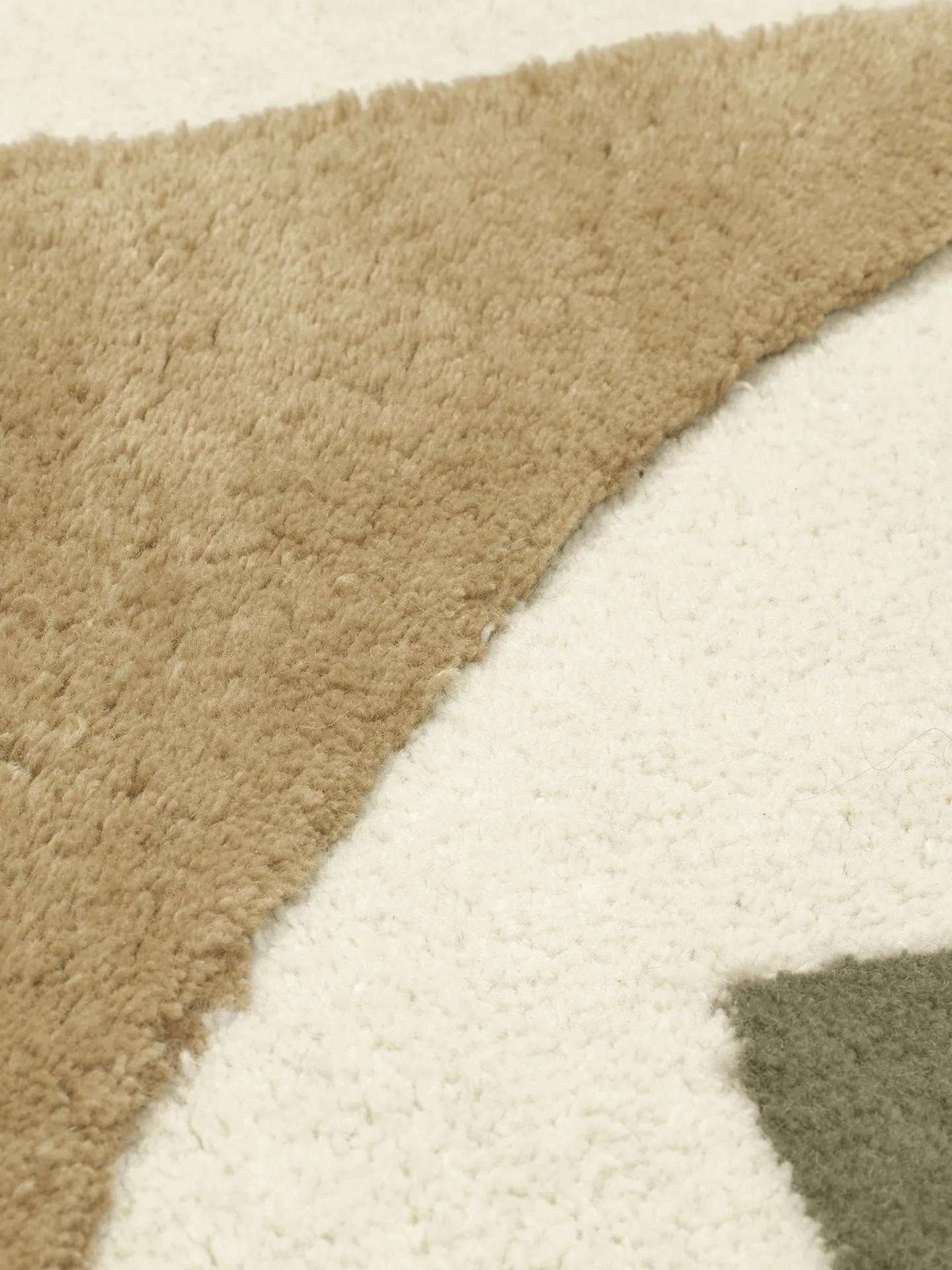 Dywan z włosiem Bloco, Green-off white, 80x120 cm Ferm Living