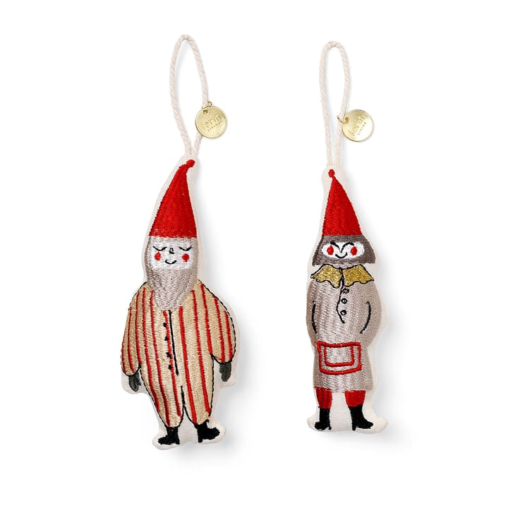 Elf pair świąteczny wisiorek 13,5 cm 2 szt. , Striped Ferm Living