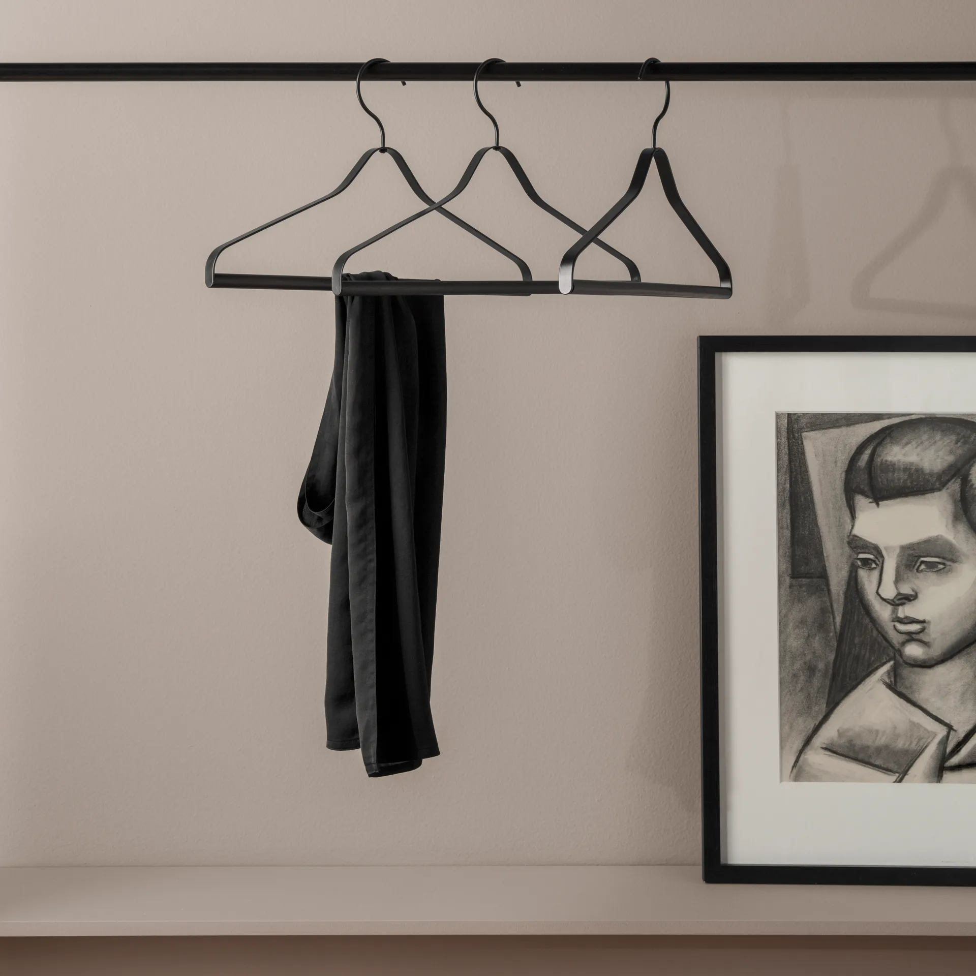 Ferm Living zestaw wieszaków - 3 szt., black Ferm Living