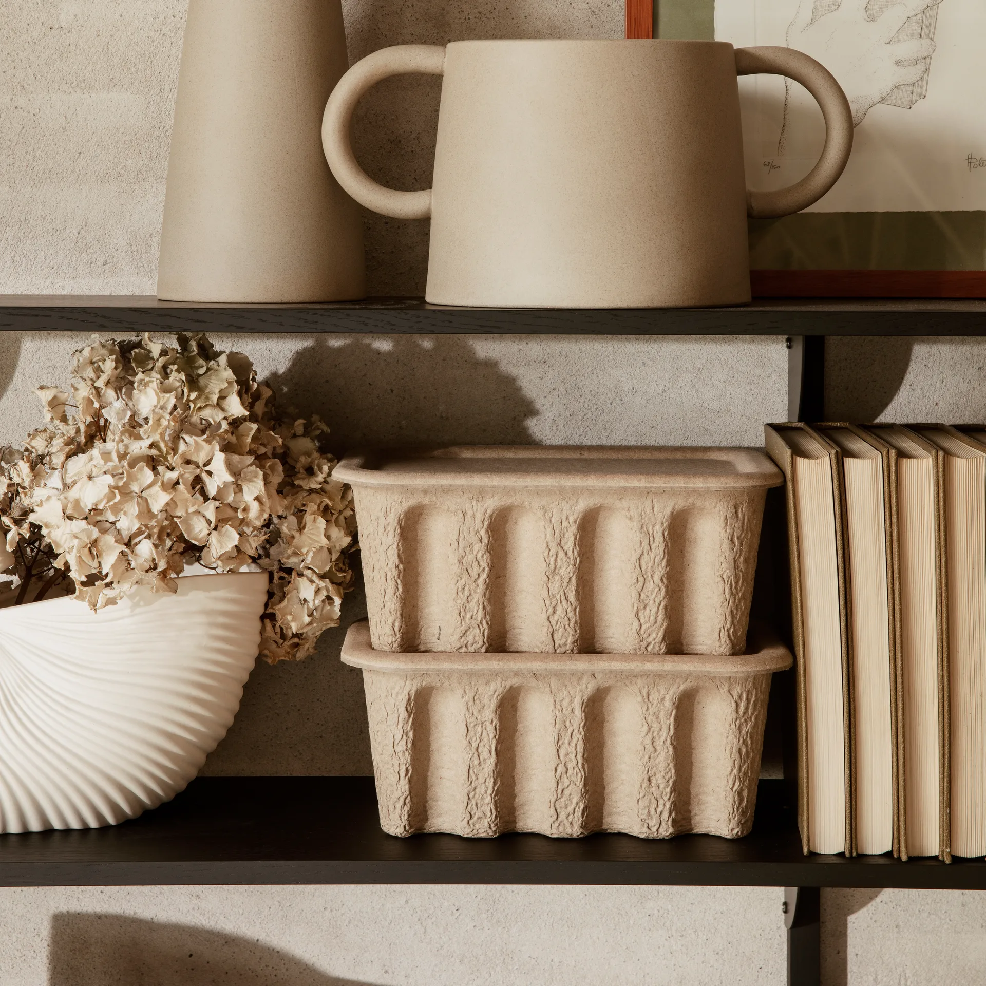 Ferm zestaw papierowych pojemników do przechowywania, Brąz Ferm Living