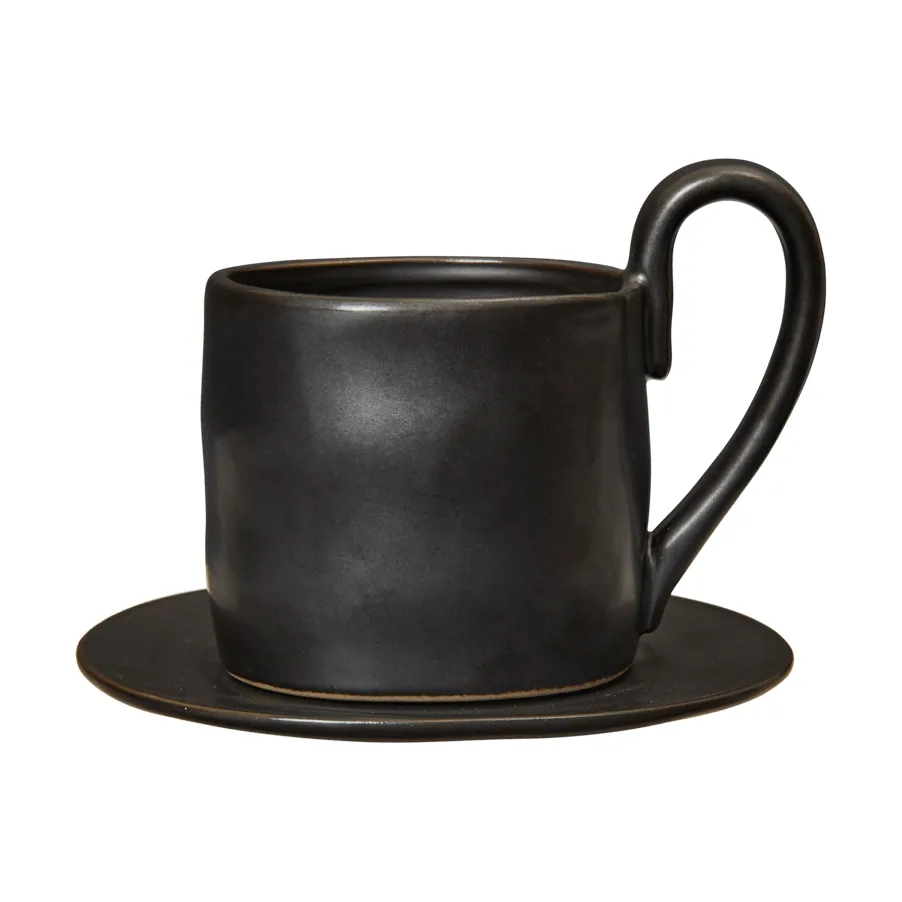 Flow filiżanka ze spodkiem 250 ml, Black Ferm Living