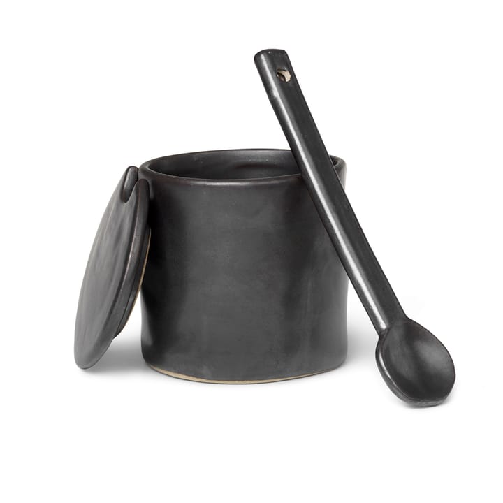 Flow słoik na dżem z łyżeczką - black - Ferm Living
