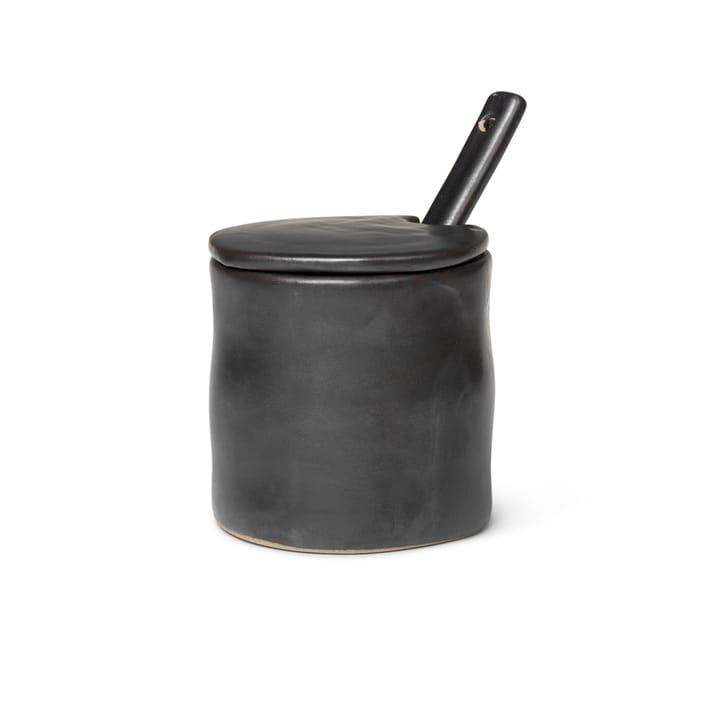 Flow słoik na dżem z łyżeczką, black Ferm Living