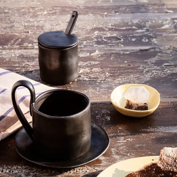 Flow słoik na dżem z łyżeczką - black - Ferm Living