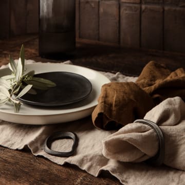 Flow zestaw obrączek na serwetki - 4 szt. - black brass - Ferm Living