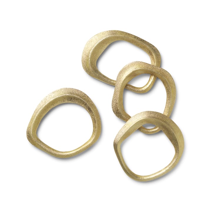 Flow zestaw obrączek na serwetki - 4 szt. - Brass - Ferm Living