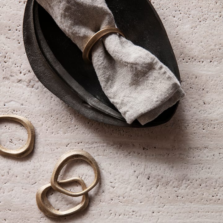 Flow zestaw obrączek na serwetki - 4 szt., Brass Ferm Living
