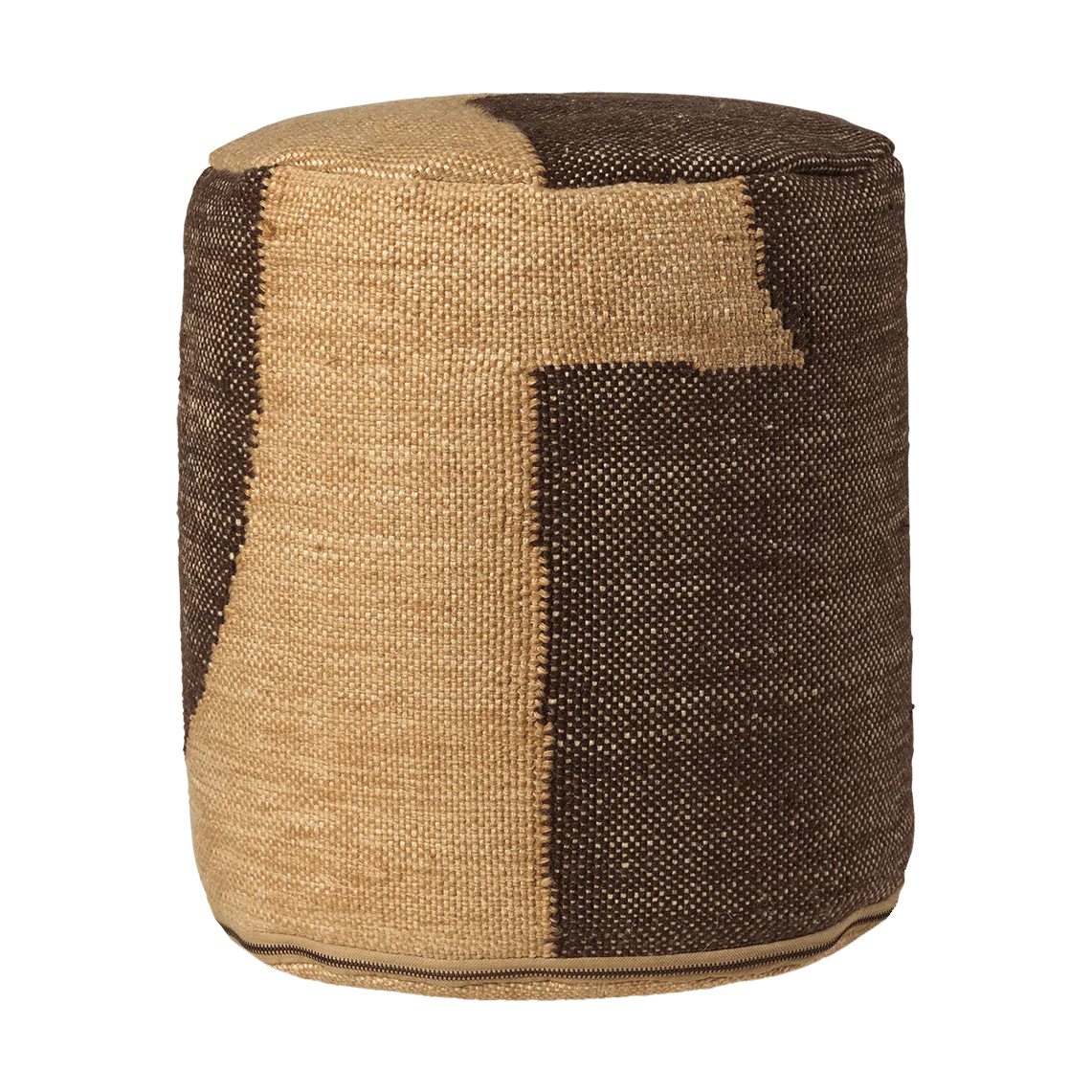 Forene cylinder pouf puf Ø38x42 cm, Tan-Chocolate Ferm Living