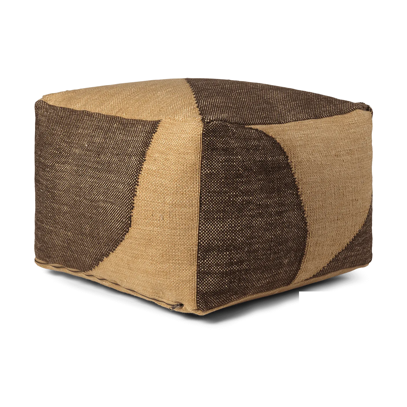 Forene square pouf puf 60x60x40 cm, Tan-Chocolate Ferm Living