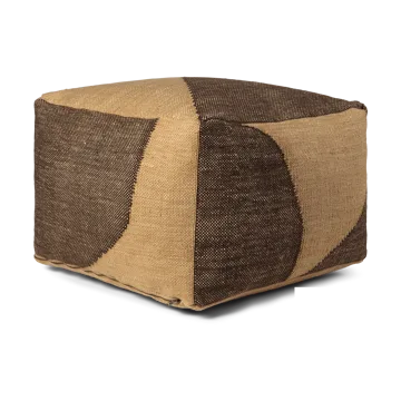 Forene square pouf puf 60x60x40 cm - Tan-Chocolate - Ferm Living