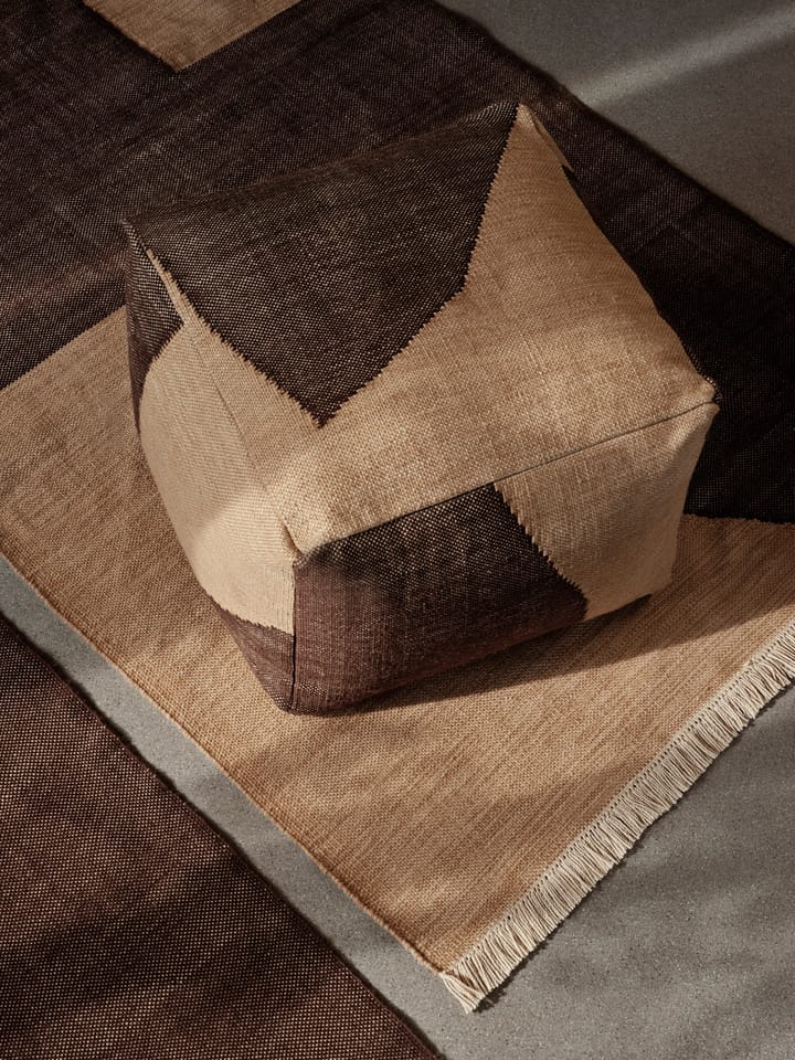 Forene square pouf puf 60x60x40 cm, Tan-Chocolate Ferm Living