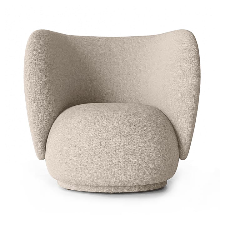 Fotel do salonu Rico lounge chair bouclé - Naturalna wełna bouclé - ferm LIVING