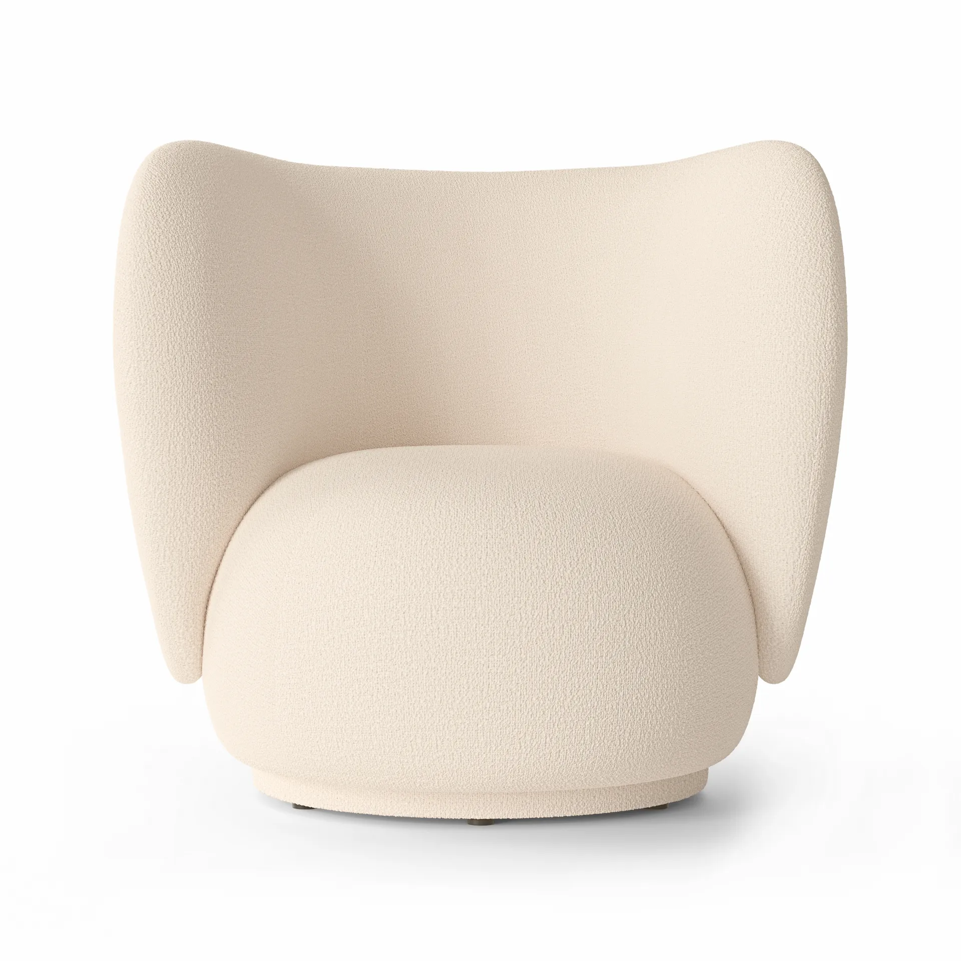 Fotel do salonu Rico lounge chair bouclé, Wełna bouclé złamana biel Ferm Living