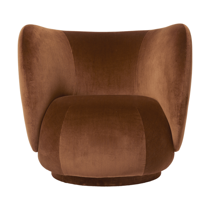 Fotel do salonu Rico lounge chair - Devoré velvet-Rust - Ferm Living