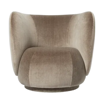 Fotel lounge Rico - Devoré velvet-Flint grey - Ferm Living