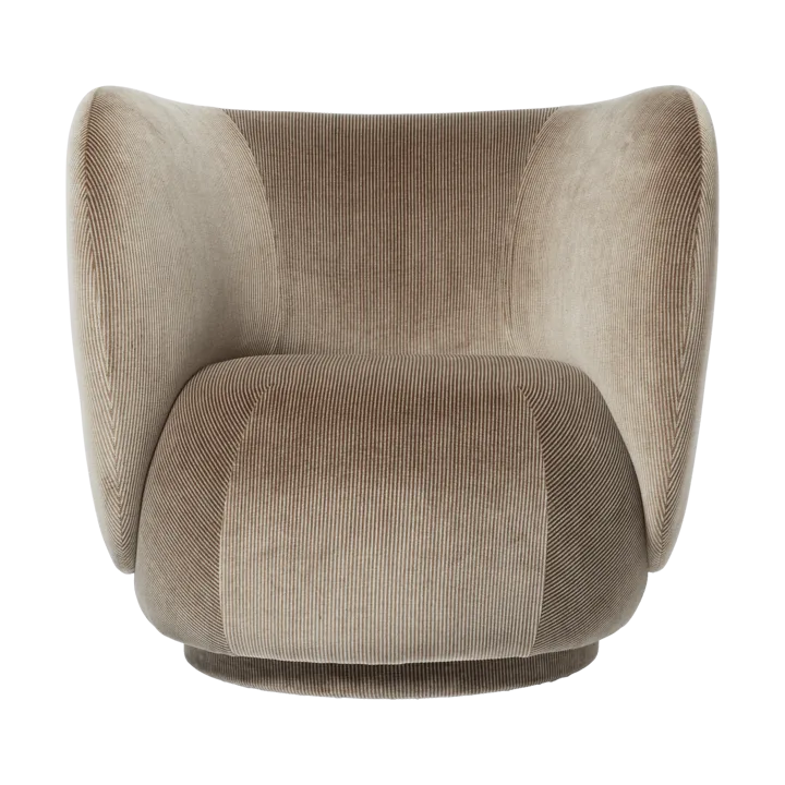 Fotel lounge Rico - Devoré velvet-Flint grey - Ferm Living