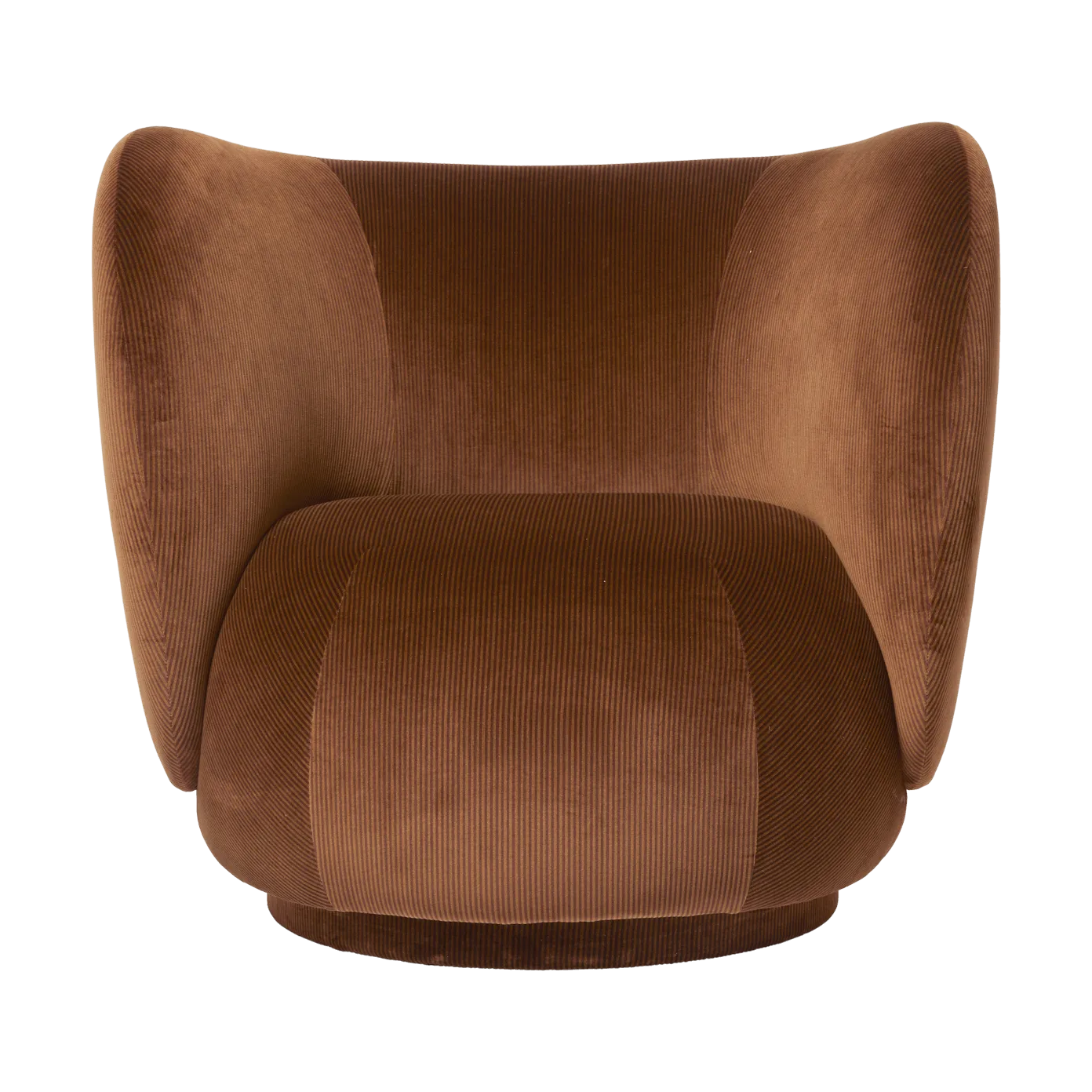 Fotel lounge Rico, Devoré velvet-Rust Ferm Living
