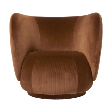 Fotel lounge Rico - Devoré velvet-Rust - Ferm Living
