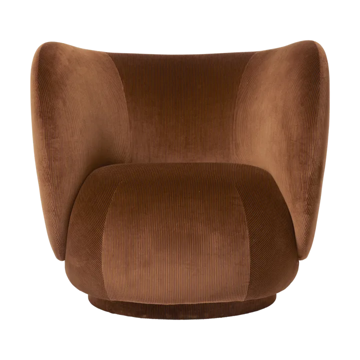 Fotel lounge Rico - Devoré velvet-Rust - Ferm Living