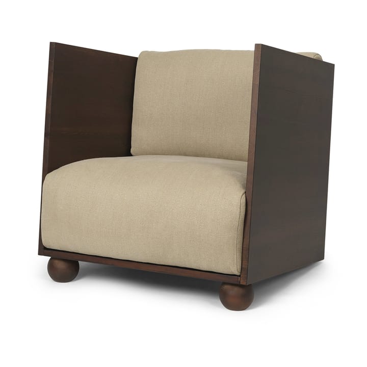 Fotel lounge Root rich linen, Barwiony na ciemno-naturalny Ferm Living
